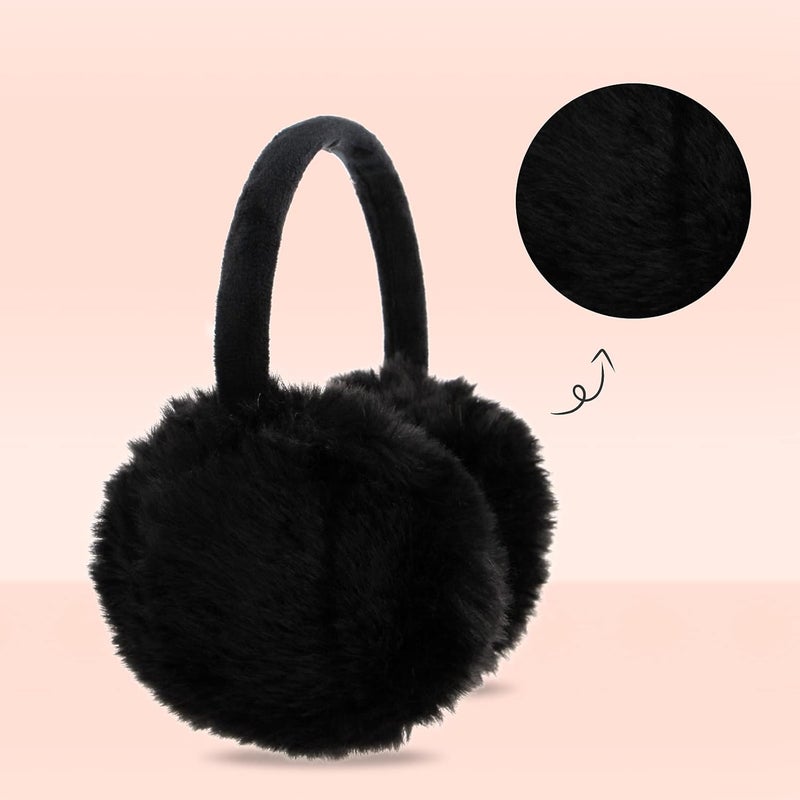 POXIMI Store Women Winter Earmuffs Girl Ski Adjustable Ear Covers for Cute Bow Ear Warmer Outdoor Earmuff Fleece Lining - Image 2